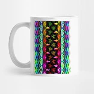 Rainbow Flowers Panel Mug